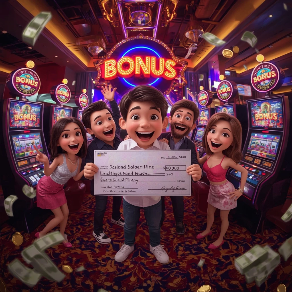 bonus dans les mains de l'homme au casino MAJESTIC SLOTS CASINO