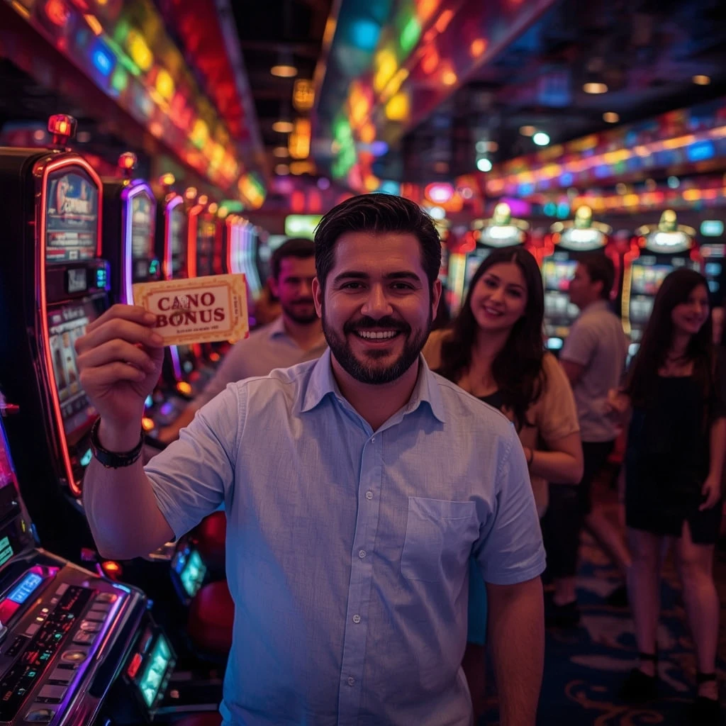 une personne tenant un bonus Majestic Slots Casino